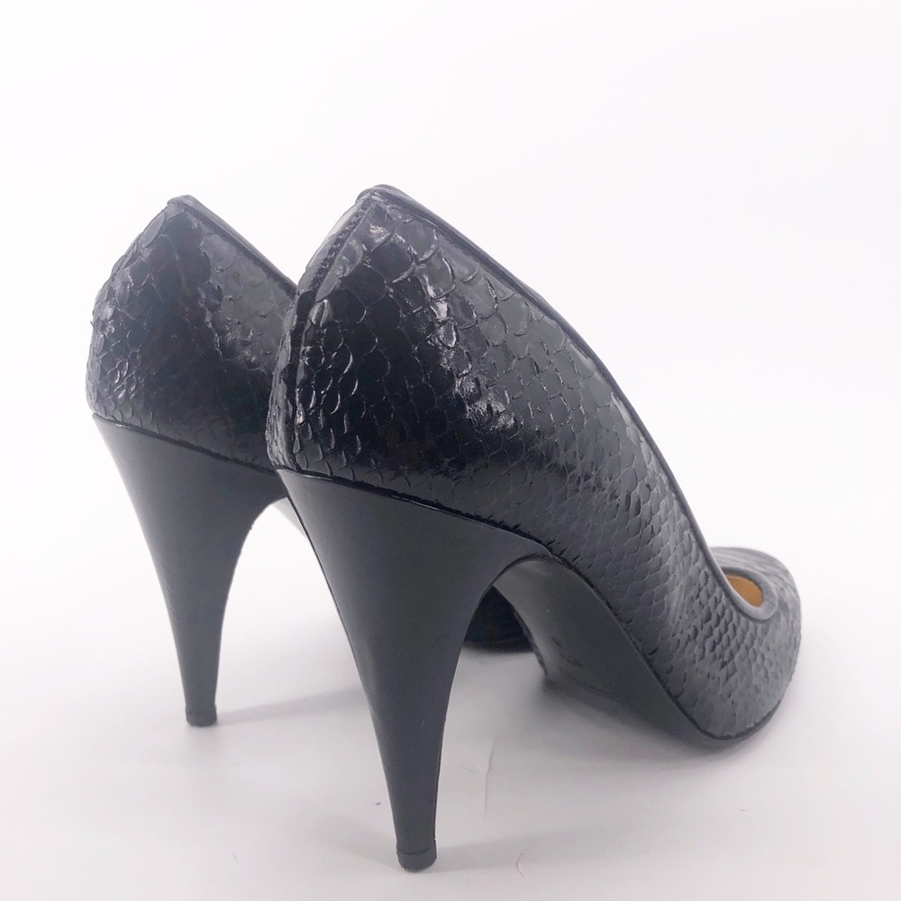 Vintage Coach Black Snakeskin Heels Made In Italy - Picture 3 of 8